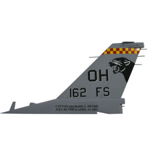 USAF F16 OH 162FS Tail Flash Wall Plaque