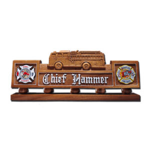 Fire Truck Desk Nameplate Model 2