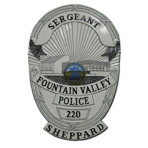 Fountain Valley Police Sergeant Badge Plaque