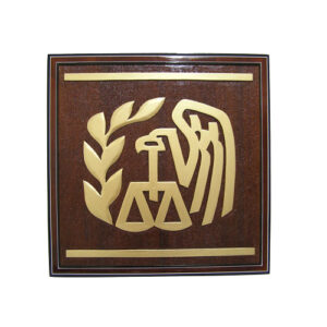 Internal Revenue Service (IRS) Gold Wooden Emblem