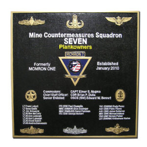 Mine Countermeasures SQ-7 Deployment Plaque