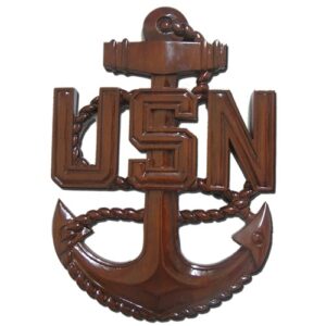 US Navy (USN) Wooden Anchor Plaque CPO E7