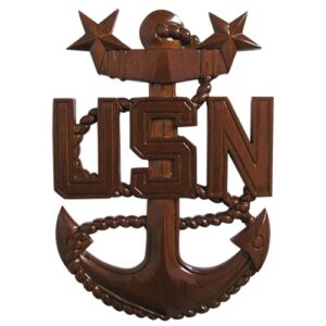 US Navy Wooden Anchor Plaque MCPO E9