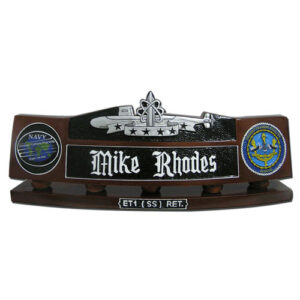 USN Submarine Patrol Insignia Desk Nameplate