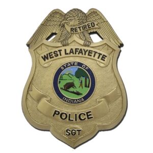 West Lafayette Police Officer Replica Badge Plaque